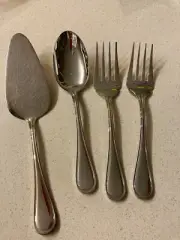 4 Pc International Silver Serving Set, Spoon 9",Cake Server 10", 2 Forks 9" NEW