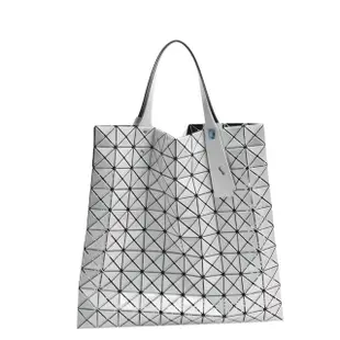 【ISSEY MIYAKE 三宅一生】三宅一生BAOBAO亮面幾何方格10X10手提包(藍色極光BB36-AG905-26)