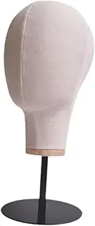 harayaa Head Stand Model Wig Display Rack Portable Stable Canvas Mannequin Head Hat Display Stand for Barber Shops Travel Hats, Short Base