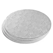 Cake Boards Rounds 3PC 14" Silver Foil Pizza Base Disposable Cake Drums Paper