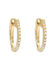 Zoe Lev 14K Yellow Gold Diamond Huggie Hoop Earrings