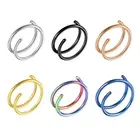 6 Pcs Nose Ring Earrings Man Miss Spiral for Women Stainless Steel