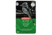 12pc Derwent Academy Art Craft Hexagonal Metallic Colour Pencil Tin Set