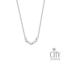 在飛比找momo購物網優惠-【City Diamond 引雅】天然橢圓3顆珍珠水晶項鍊(