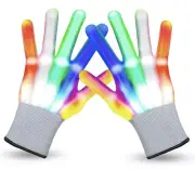 2 Pack LED Light Up Glowing Gloves for Costume or Parties