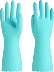 Reusable Dishwashing Cleaning Rubber Gloves, Dish Washing Gloves with Flocked Co