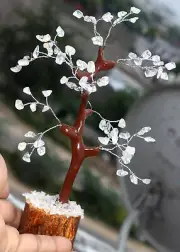Crystal Quartz 75+ Gemstones SIlver Wire Tree Decor Natural MJ