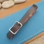 3/8" Shell Cordovan Leather Vintage Pocket Watch Fob Strap & Solid Cast Buckle