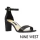 NINE WEST PRUCE 一字帶粗跟中跟涼鞋-黑色