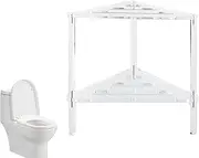 Acrylic Corner Shower Stool | Heavy Duty Non Slip Bath Seat With Storage Shelf | Stable Waterproof Caddy Chair For Bathroom, Wet Room, Spa, Living Room And Daily Use