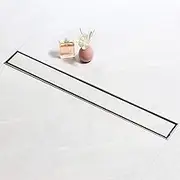 SaniteModar 60cm Linear Shower Drain with Tile Insert Grate, Professional Brushed 304 Stainless Steel Rectangle Shower Drain Manufacturer, Linear Drain with Leveling Feet, siphon