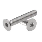 Hex Socket Flat Countersunk Head Bolts Screws, M5 x 40mm 304 Stainless Steel Metric Hexagon Coarse Threaded Machine Fully Thread Allen SUS
