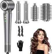 5 in 1 Hair Dryer Brush Set, High Speed Professional Frizz-Free Hair Styler Kit, 300 Million Ions No Heat Damage Air Wrap Blow Dryer - Curl Volumize, Straighten, Multi Styler for All Types