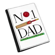 No.1 Dad Cricket Passport Holder Cover Case Wallet - Funny Father's Day Present