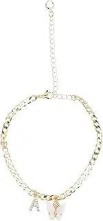 VALICLUD Rhinestone Letter Anklet Copper Anklet for Women The Bracelet Can Be Decorated Anklet Butterfly Foot