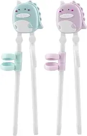 PandaEar 2 Pairs Kid Chopsticks, Dinosaur Children Learning Practice Chopsticks for Beginners Toddler