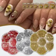 White AB Pearl Nail Art Decoration Mixed Half Round Flatback Rhinestones Decals