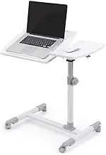 Mobile Standing Desk/Height Adjustable Stand Up Computer Work Station | Rolling Presentation Cart,Wide Platform, Locking Wheels