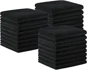 Arkwright Microfiber Salon Towels Bulk - (Pack of 24) Bleach Safe Resistant, Absorbent Hair Drying Towel Set, Perfect for Hotel, Resort, and Spa, 16 x 27 in, Black