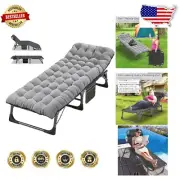 Portable Outdoor Bed - Folding Camping Cot with Soft Mat for Adult Comfort