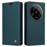 YIKATU YK-001 Compatible For Xiaomi 14 Ultra Case Magnetic Closure PU Leather Cover Green