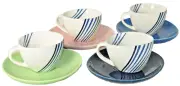 DIANE VON FURSTENBERG DVF Streamline Demitasse Espresso Cup/Saucers Set/4 New