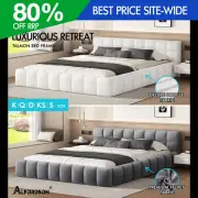ALFORDSON Bed Frame Queen Double King Single Size Tufted Headboard Boucle Velvet