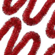 Catzon 5m Glitter Tinsel Garland Metalic Decorations for Birthday Holiday-Red