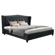 Artiss Pier Bed Frame Fabric - Charcoal King