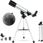 Astronomical Telescope for Kids, 360x50mm Tube Optical Refractor Telescope for Beginners, Outdoor Monocular Telescope, Aluminum Tripod and Moon Filter