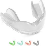 SafeJawz Elements WIND Dual Layer Mouthguard Premium Protection Adults and Junior Gum Shield with Case for Boxing, MMA, Rugby, Martial Arts, Judo and All Contact Sports (White)