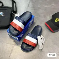 在飛比找蝦皮購物優惠-阿迪達斯橫帶中性拖鞋帶 3 條紋圖案最新版 AD07