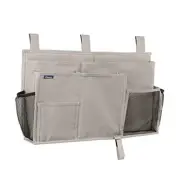 Bedside Caddy Hanging Bed Organizer Storage Bag Pocket for Bunk and A-Grey