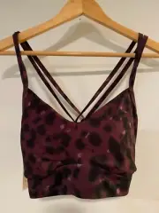 All in Motion Women's Leopard Print Low Support Strappy Purple Size: L (B-10)