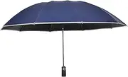 [ADSFG] Travel Umbrella With Reflective Strip Windproof Folding Umbrellas for Rain Automatic Open and Close Portable Large Reverse Umbrella for Men Women 10-ribs