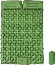 Coziya Matelas Inflatable Mattresses, 5cm Ultralight Portable Inflatable Air Camping Mattress, Anti-Slip Portable Foldable Mattress, for Hiking, Travels (Army Green,Double)
