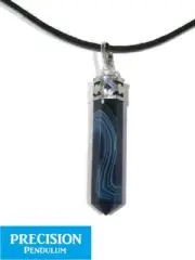 Chalcedony Crystal Point Pendant with Cord Necklace and Silver Binding Healing