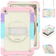 MCC Shockproof Samsung Galaxy Tab A9+ Plus 11" Strap Colourful Case Cover X210 X215 [Colourful+Pink]