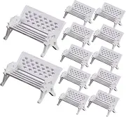 ERINGOGO Micro Landscape Park Bench Models 16pcs Miniature Park Benches Doll Furniture Tiny House Decor for Garden