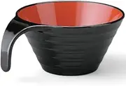 J-Kitchens Resistant A Totty Ripple Bowl (Soup Bowl, Bowl, Wan, Lacquerware), Vermilion Black, 5.5 x 4.3 x 2.3 inches (14 x 11.1 x 5.8 cm), Heat Resistant ABS Resin, Made in Japan, Dishwasher Safe