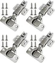 BEZANU Close Hinges, 4 PCS Kitchen Cabinet Hinges for Door, Wardrobe, Drawer (10.7 x 6.1cm/4.21 x 2.4in)