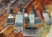 7Pc Griddle Spatula Set Stainless Steel Griddle Accessories Dough Scrape/ Hooks