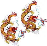 SEWACC 1 Pair Dragon Iron Patches Traditional Chinese Embroidered Applique for Clothing Stylish Embroidery Patches for Cheongsam Unique Garment Enhancement