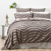 Cloud Linen Wave Cotton Chenille Taupe Grey Vintage Washed Quilt Cover Set
