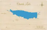 Oneida Lake, NY - Laser Cut Wood Map | Wall Art | Made to Order