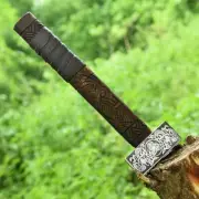 Rare Handmade Viking Battle Hammer Engrave Wood Handle Medieval War Hammer