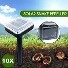 10 X Solar Powered Snake Repeller Ultrasonic Mole Mice Pest Rodent Rat Repellent