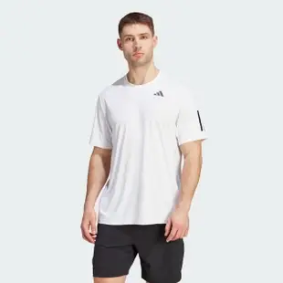 【adidas 愛迪達】上衣 男款 短袖上衣 運動 CLUB SMU3S TEE 白 IS2297