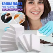 10-100PCS White Sponge Wipe Eraser Melamine Home Kitchen Cookware Foam Cleaning