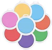 Rustark 8Pcs 8 Assorted Colors 7 Inch Round Craft Ink Pads Bulk Stamp Ink Pads Washable Round Stamp Pads for Rubber Stamp, Finger Painting, DIY Cards, Scrapbooking, Wood, Fabric, Painting